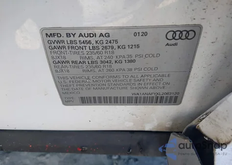 2020 Audi Q5 Premium 45 Tfsi Quattro S Tronic/Titanium Premium 45 Tfsi Quattro S Tronic from USA, damaged, VIN WA1ANAFYXL2063120